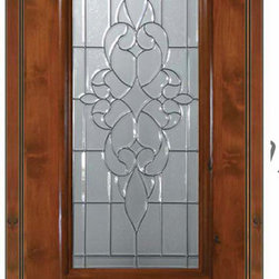 Prehung Single Door 80 Wood Alder Courtlandt 1 Panel 3/4 Lite Glass - Front Doors