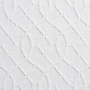 White Lattice Woven Upholstery Fabric By The Yard