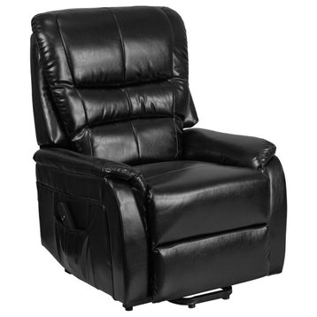 Flash Furniture Hercules Remote Powered Leathersoft Lift Recliner in Black