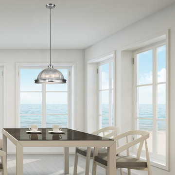Novogratz Tarley 3-Light Brushed Steel Detail Hanging Pendant