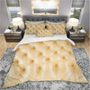 Luxury Classic Sofa Beige Leather Modern Duvet Cover Set, King
