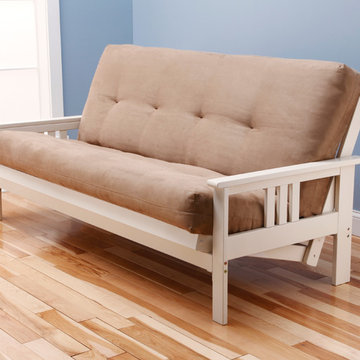 Monterey Antique White Frame with Suede Peat Mattress