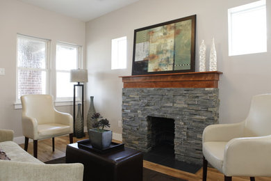 Inspiration for a contemporary living room remodel in Denver