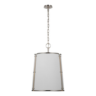 Hastings Medium Pendant in Hand-Rubbed Antique Brass with White Shade