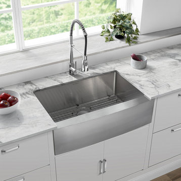 Plaisir 30"x21" Stainless Steel, Single Basin, Farmhouse Kitchen Sink With Apron