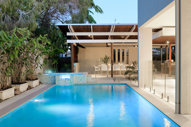 This is an example of a contemporary pool in Sunshine Coast.