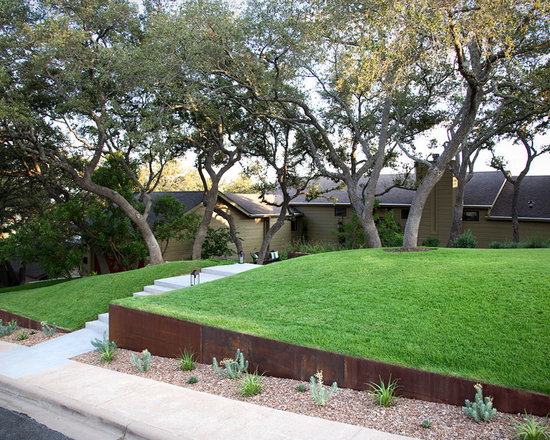 Corten Steel Retaining Wall | Houzz