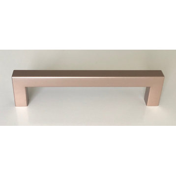 Rose Gold Square Bar Pull Cabinet Handle Stainless 1/2" Thickness Lifetime Warra