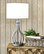 nuLOOM 25" Rattan Beaded Frame Cloth Shade Light Gray Table Lamp
