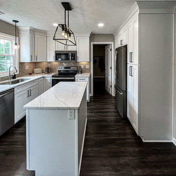 White and Green Kitchen and Coffee Bar