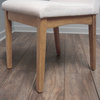 GDF Studio Gertrude Fabric & Wood Finish Dining Chairs, Set of 2, Light Beige/Oak Finish