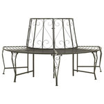 vidaXL - vidaXL Garden Half Round Tree Bench 63" Steel - vidaXL Garden Half Round Tree Bench 63" SteelvidaXL Garden Half Round Tree Bench 63" Steel - 313034, This unique half round (semi-circle) tree bench provides a comfy seating spot and also makes an attractive addition to your outdoor space. It can easily enclose trees and form a spacious seating area for you, your family or friends. Our tree bench is made of sturdy steel, making it weather-resistant for all year round use. It is also highly stable with 150 kg maximum load capacity per seat.