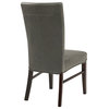 Milton Fabric Dining Side Chair Wenge Legs, Set of 2, Vintage Gray, Bonded Leather