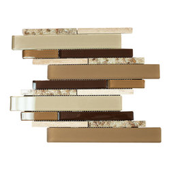 Sea Shells with Brown Glass and Marble Aliminum Stone Glass Mosaic Tile Z Patter - Home Accessories & Decor