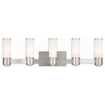 Livex Lighting - Livex Lighting 52125-91 Weston - Five Light Bath Vanity - This stunning design features a polished nickel fiWeston Five Light Ba Brushed Nickel Satin *UL Approved: YES Energy Star Qualified: n/a ADA Certified: YES  *Number of Lights: Lamp: 5-*Wattage:60w Candelabra Base bulb(s) *Bulb Included:No *Bulb Type:Candelabra Base *Finish Type:Brushed Nickel
