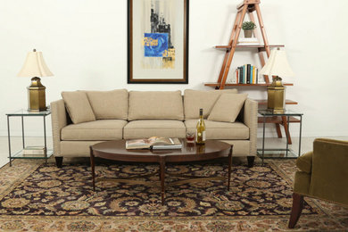 Example of a trendy living room design in Raleigh
