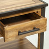 GDF Studio Glendora Acacia Wood 2 Drawer Console Table, Natural Stain