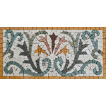 Mozaico - Marble Mosaic Border, Spring Aiten, 6"x12" - Spring Aiten is a fully handmade floral mosaic border. With a rustic-inspired personality this mosaic brings warmth and texture to any space. This mosaic is available in stock and custom sizes to fit your home improvement project.