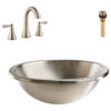 Edison Nickel 18.75" Round Dual Flex Bath Sink with Cantara Faucet Kit