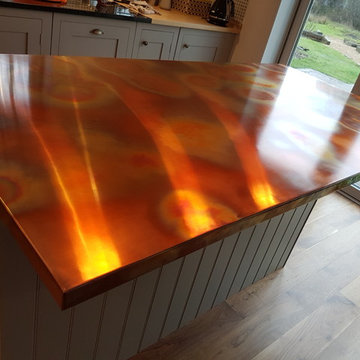 Kitchen island. Aged Copper WORKTOP