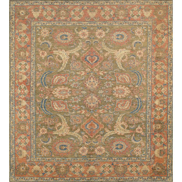 Sultanabad Collection Hand-Knotted Lamb's Wool Area Rug, 8'11"x9'10"