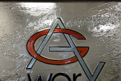 Company Logo Glass Panel