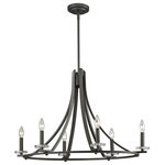 Z-lite - Z-Lite 2010-6C-BRZ Six Light Pendant Verona Bronze - Graceful sweeping arms leading to classic candelabras sitting atop crystal bobeches. A classic design contemporized with clean lines and finished in dark bronze.