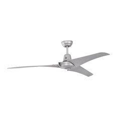 Vourdries Industrial Design Ceiling Fan, Silver With Remote Control