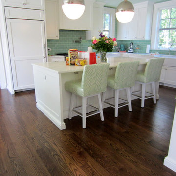 LATTINGTOWN: SELECT WHITE OAK INSTALLED/FINISHED W DARK WALNUT STAIN + TUNG OIL