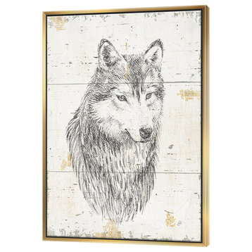 Designart Wolf Wild Beautiful Iii Wildlife Animal Canvas Art, Gold, 30x40