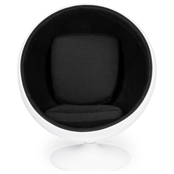 Ball Large Lounge Chair, White/Black