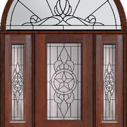 Prehung Side lights-Transom Door 80 Fiberglass Brazos 3/4 Lite Glass - Front Doors