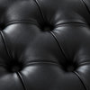 Fernanda PU Leather Tufted with Nailhead Trim  Acrylic Legs Ottoman, Black