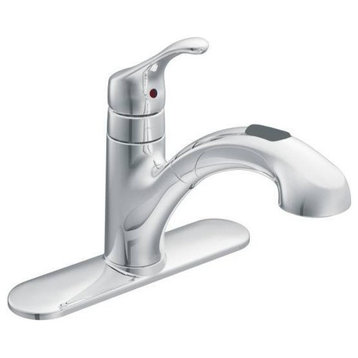 Moen CA87316C Renzo™ One-Handle Low Arc Pullout Kitchen Faucet, Chrome