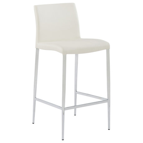 Elite Living (Single) Delta 26" Counter Height Bar Stool, Off White