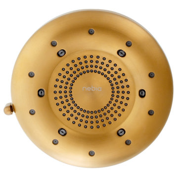 Brondell Nebia Corre Four-Function Fixed Shower Head, Brushed Gold