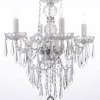 Authentic All Crystal Chandelier With Crystal Icicles, Silver