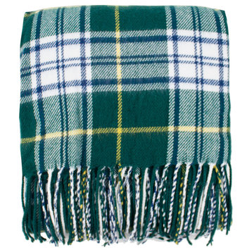 Classic Red Plaid Design Throw Blanket - 50"x60", Green