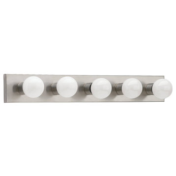 Sea Gull Center Stage 5 Light Wall/Bath, Brushed Stainless