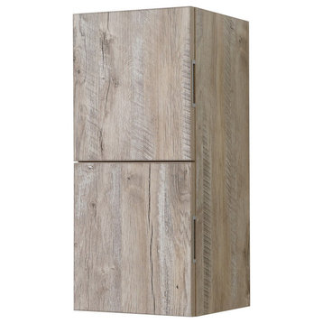 Bliss 12"W x 24"H Linen Side Cabinet, 2 Doors, Nature Wood Finish, Nature Wood