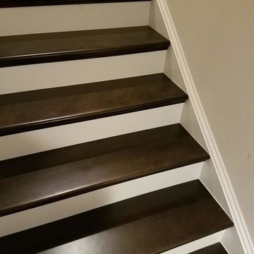 Nustair Custom Espresso Staired Treads with White Risers