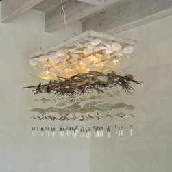 Recycled Sea Glass lighting - Chandeliers