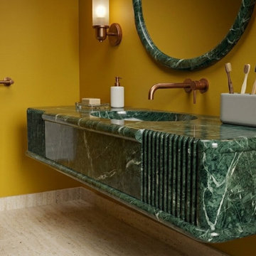 Verde Levanto Marble Sinks | Deep Emerald Stone Collection