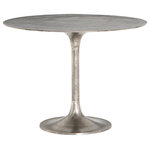 Four Hands - Simone Bistro Table-Raw Antique Nickel - Classic tulip shaping in textural cast-aluminum makes for a modern bistro table. Finished in raw nickel to bring out alluring highs and lows, indoors or out. Cover or store inside during inclement weather and when not in use.