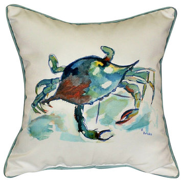 Chesapeake Bay Blue Crab Indoor Outdoor Throw Pillow 12 Inch Betsy Drake