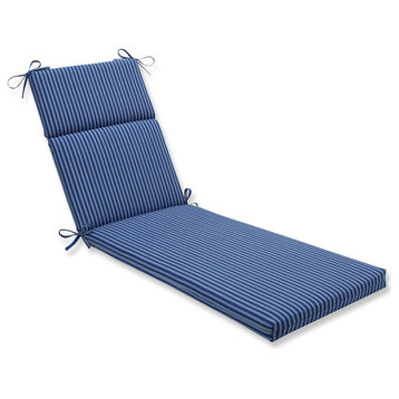 Outdoor/Indoor Resort Stripe Blue Chaise Lounge Cushion