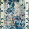 Machine Made Traditional Vintage Bohemian Bleached Frame Rug, 5'x8'