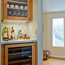 Wine bar fireplace