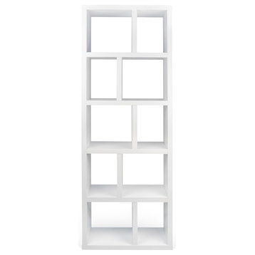 Tema Berlin 5 Levels 70 Wood Bookcase, Pure White