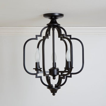 Paxton 3-Light Geometric Semi Flush Mount Light